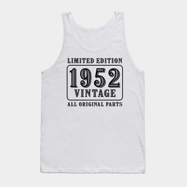 All original parts vintage 1952 limited edition birthday Tank Top by colorsplash